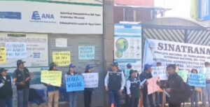 Trabajadores de la ANA en Cusco acatan paro nacional contra el gobierno