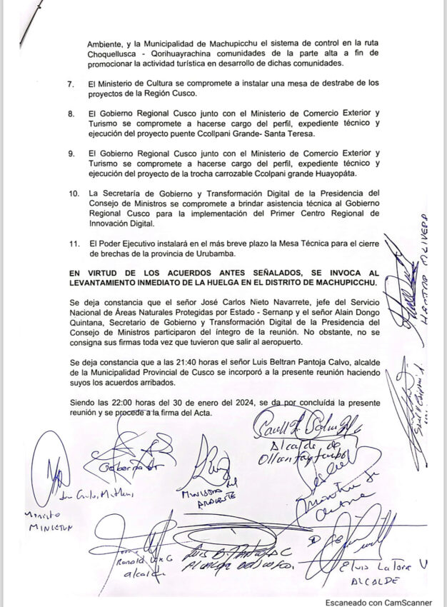 Joinnus no va y recuperan hotel Sanctuary Lodge: Ministerios firman “Declaración de Machu Picchu”