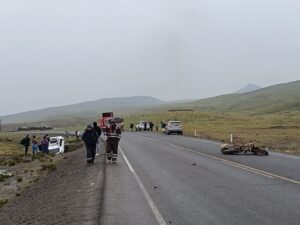 Tragedia en carretera Imata -Espinar: un fallecido en choque de vehículos