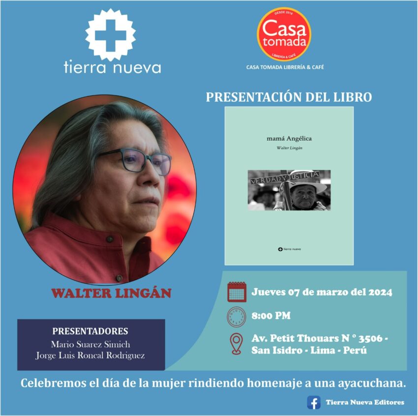 Editorial amazónica Tierra Nueva presenta libro "Mamá Angélica" en Lima