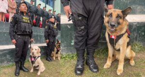 Dos miembros de la Policía Canina en Cusco pasan al retiro con honores