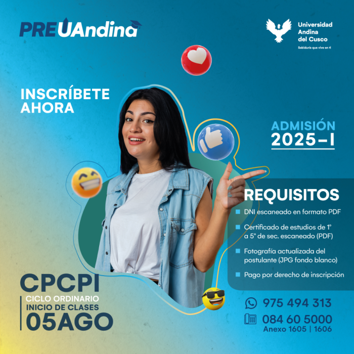 Pre UAndina CPCPI Universidad Andina del Cusco Admisión 2024