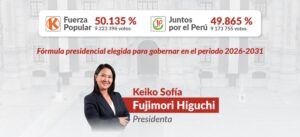 JNE proclama a Keiko Fujimori como presidenta electa para el periodo 2026-2031